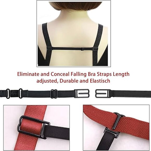 Womens Racerback Bra Strap Clips Multipack Nude Black 12 PCS Medium (SKU: 202MI) - Picture 2 of 9